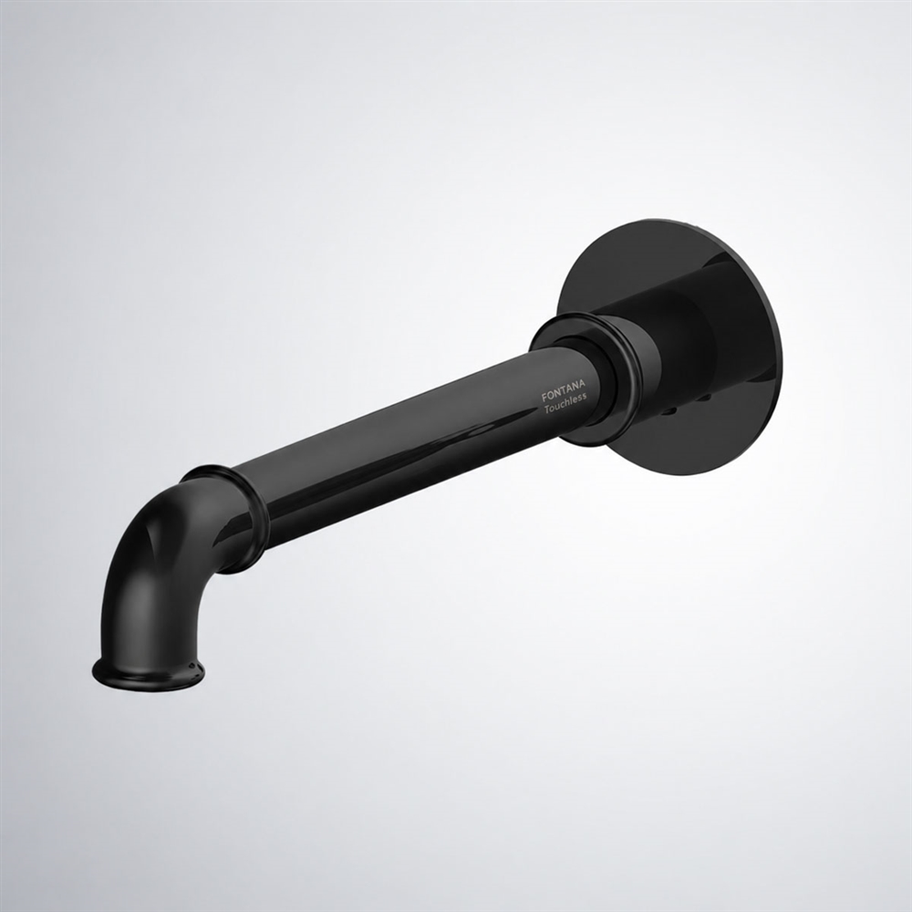 Fontana Taverny Matte Black BathroomTouchless Wall Mounted Motion Sensor Faucet