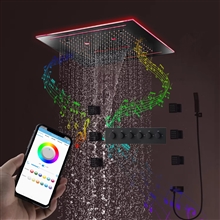 Fontana Cavoro Matte Black Colorful LED Thermostatic Shower System