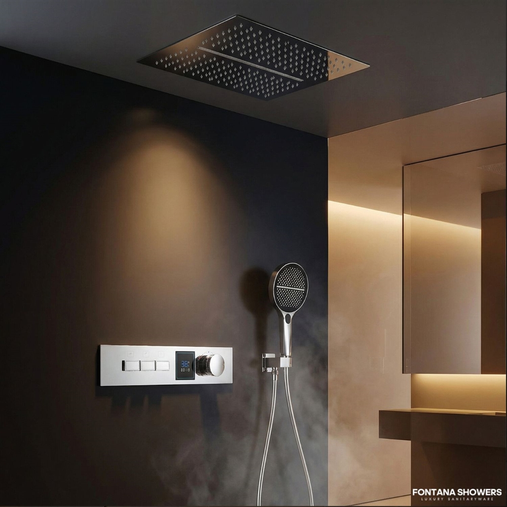 Fontana Draguignan Chrome Constant Temperature LED Display Shower Set