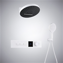 Fontana Draguignan Matte White Constant Temperature LED Display Shower Set