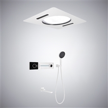 Modern LED Shower System in Matte White