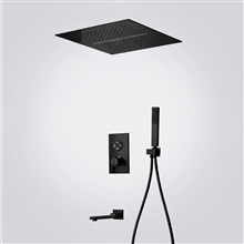 Fontana Massy Matte Black Ceiling Mounted Thermostatic Shower System