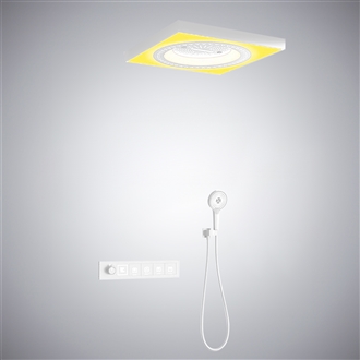 Fontana Valenciennes Matte White Ceiling Mounted Music LED Button Control Smart Shower Set