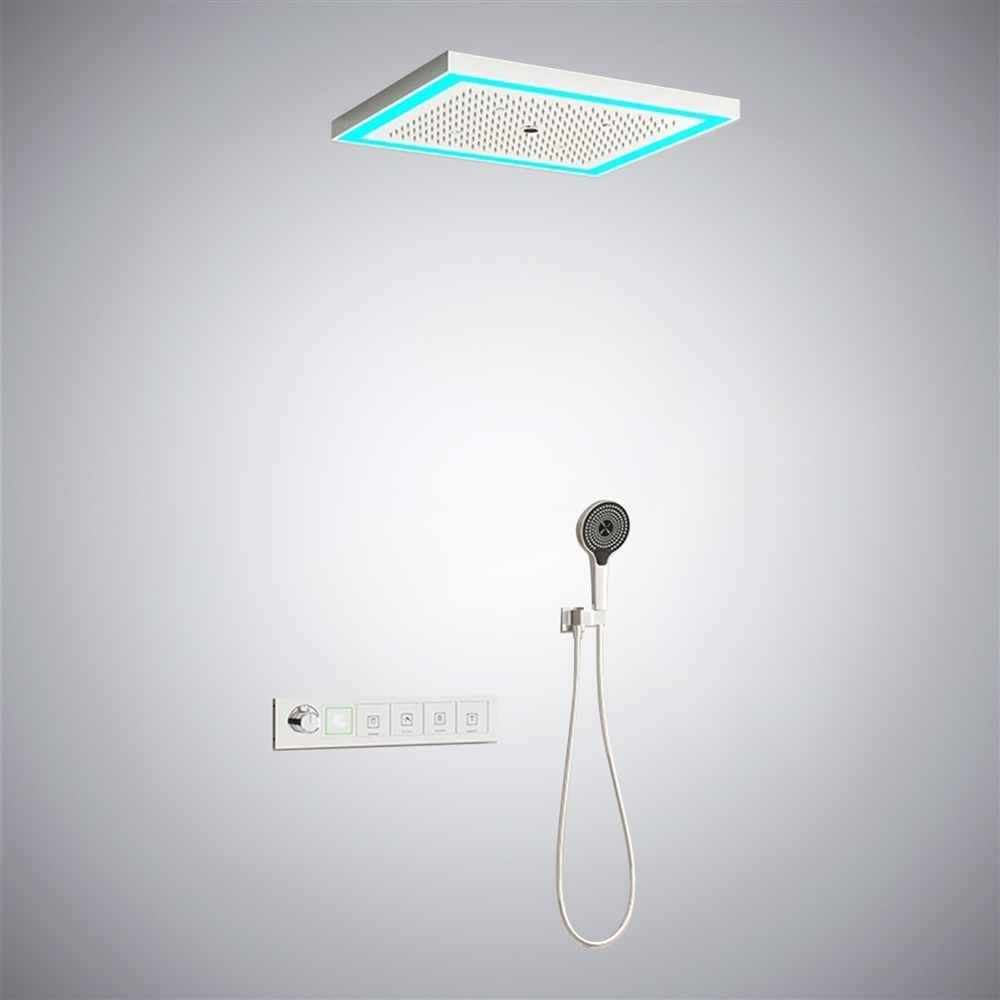 Fontana Angouleme Chrome Ceiling Mounted LED Button Control Smart Shower Set