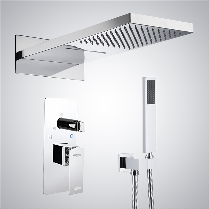 Fontana Compiegne Chrome Wall Mounted Shower Systemâ€”Sleek Modern ...