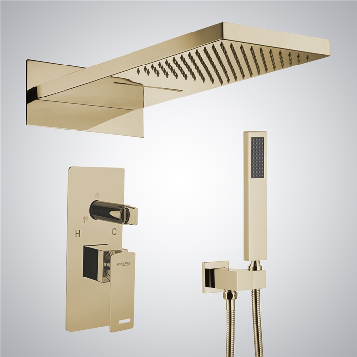Fontana Compiegne Champagne Wall Mounted Shower System