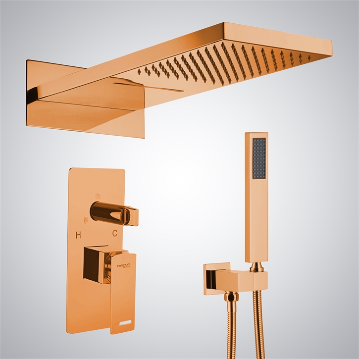 Fontana Compiegne Rose Gold Wall Mounted Shower System