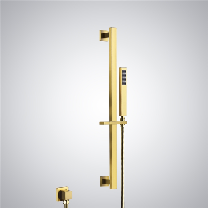 Fontana Manosque Gold Finish Handheld Shower with Sliding Bar