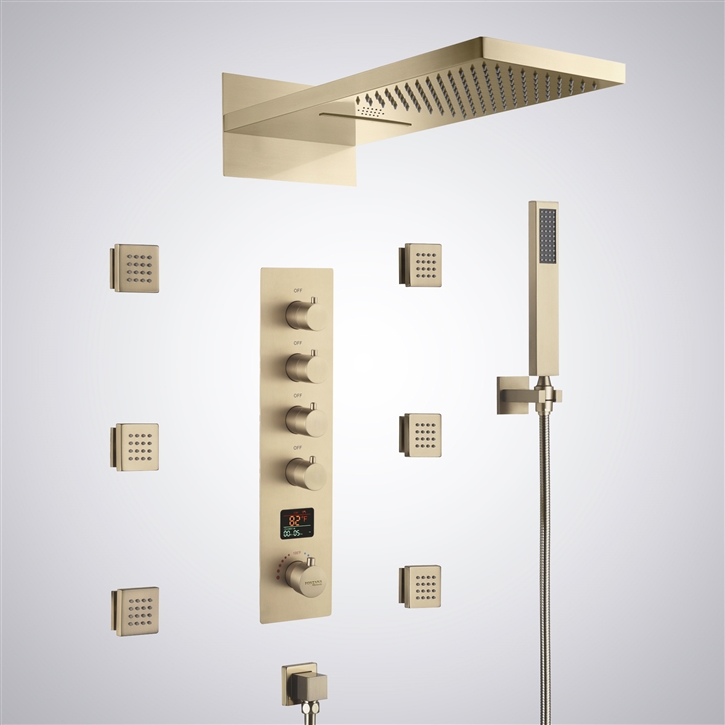 Fontana Lambersart Champagne Wall Mounted LED with Music Shower System
