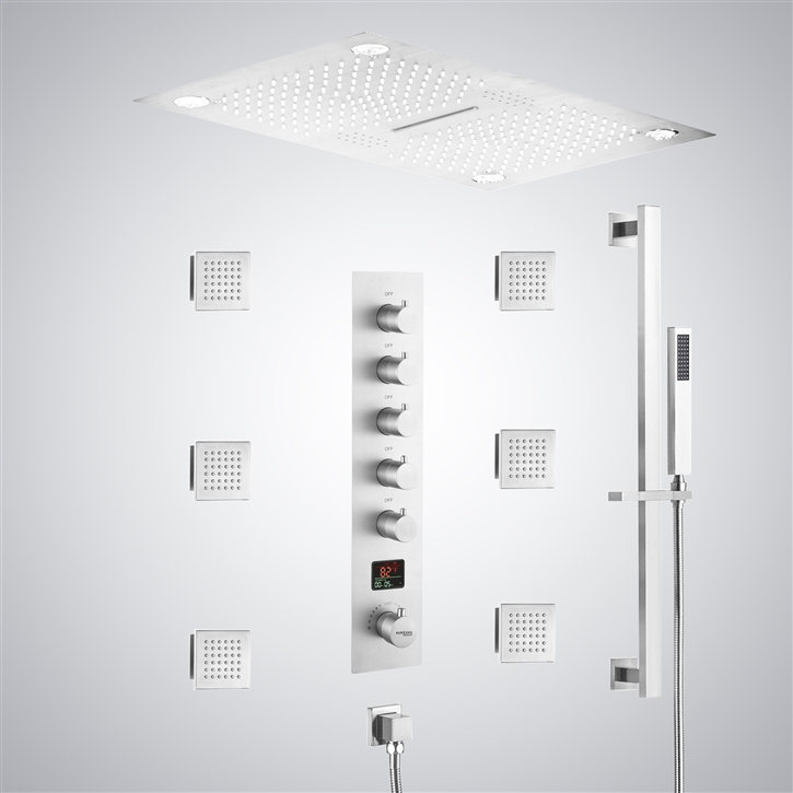 Fontana Montgeron Matte White Ceiling Mounted LED Digital Display Music ...