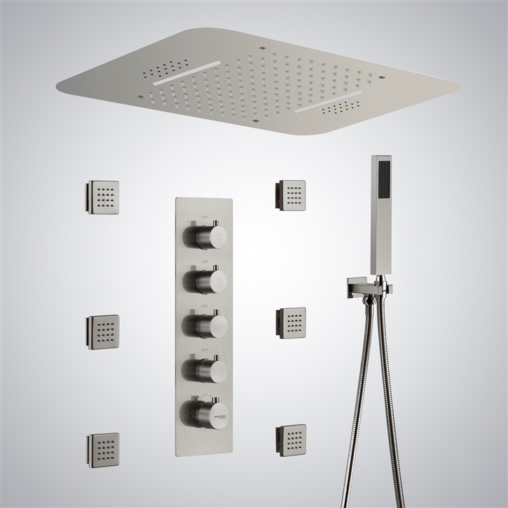 Fontana Himmel Brushed Nickel Multi Function LED Shower System