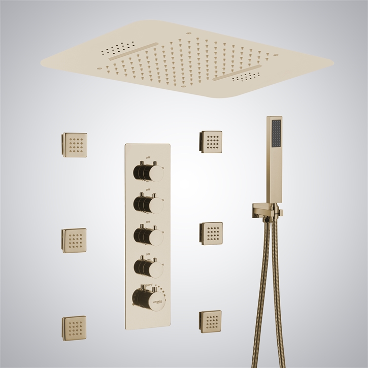 Fontana Himmel Champagne Multi Function LED with Music Shower Set