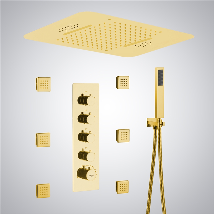 Fontana Himmel Gold LED with Bluetooth Music Shower System