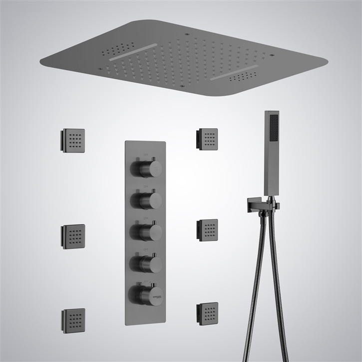 Fontana Himmel Gun Metal Gray Four Function Luxury Shower System