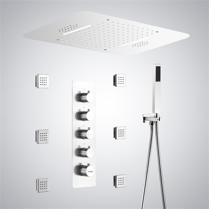 Fontana Himmel Matte White Thermostatic Digital Shower System