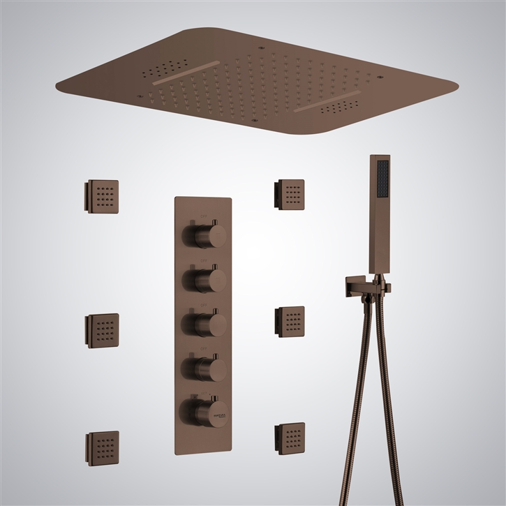 Fontana Himmel Oil Rubbed Bronze Ceiling Mounted LED Shower System