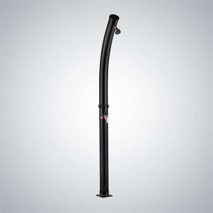 Fontana Jerez Matte  Black Adjustable Temperature Outdoor Solar Heated Shower