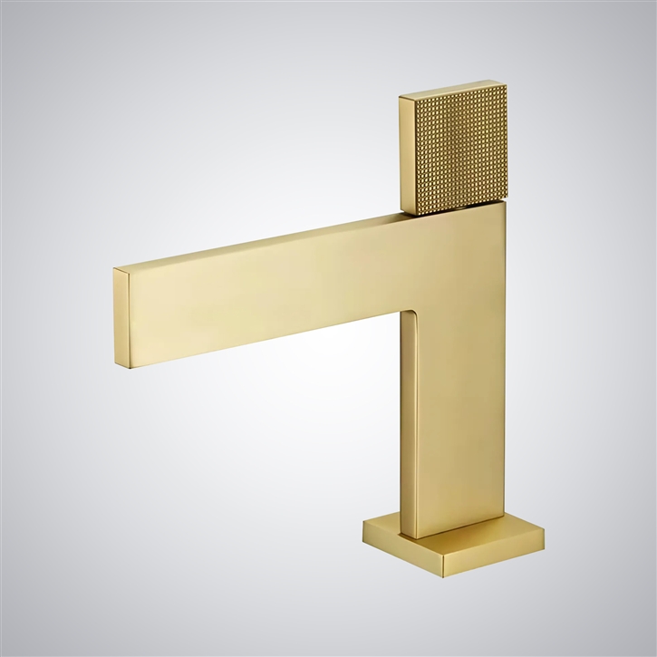 Fontana Felsen Brushed Gold Bathroom Basin Sink Water Tap