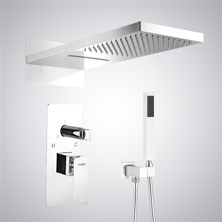 Fontana Compiegne Matte White Wall Mounted Shower System - Sleek Modern ...