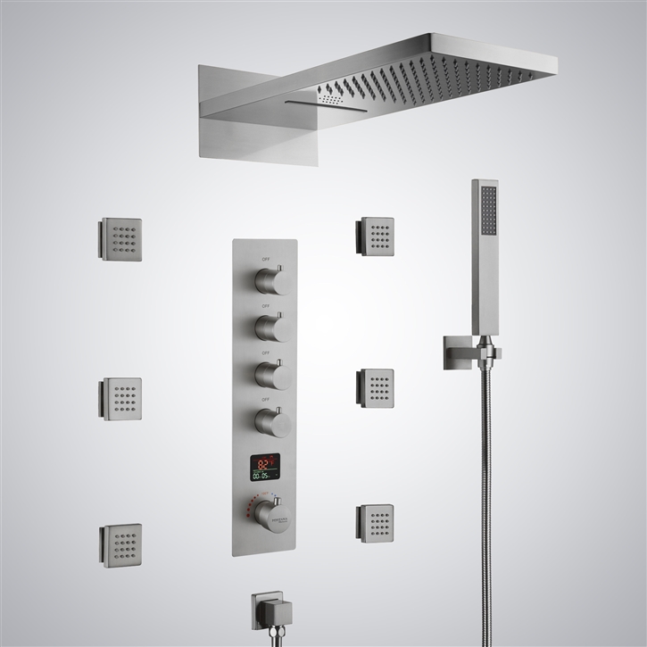 Fontana Tortonaâ„¢ Brushed Nickel Wall Mounted LED with Music Shower System