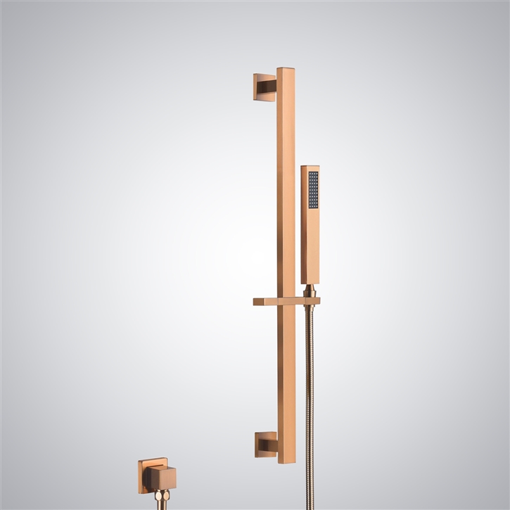 Fontana Manosque Rose Gold Finish Handheld Shower with Sliding Bar