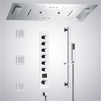 Fontana Serenite chrome LED shower set supporting residential reliability and balanced flow
