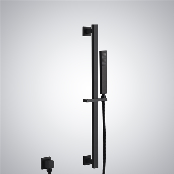 Fontana Manosque Matte Black Handheld Shower with Sliding Bar