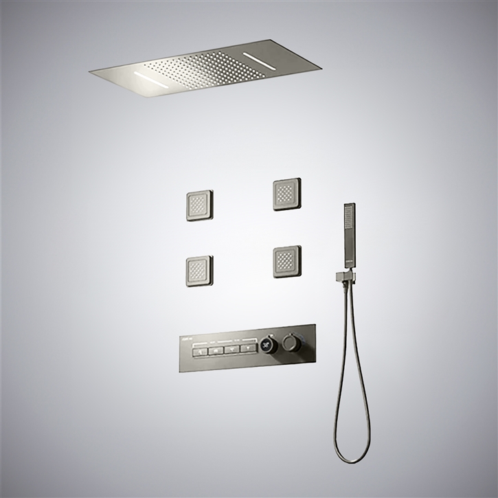 Fontana Capena Gun Metal Gray Thermostatic Shower System