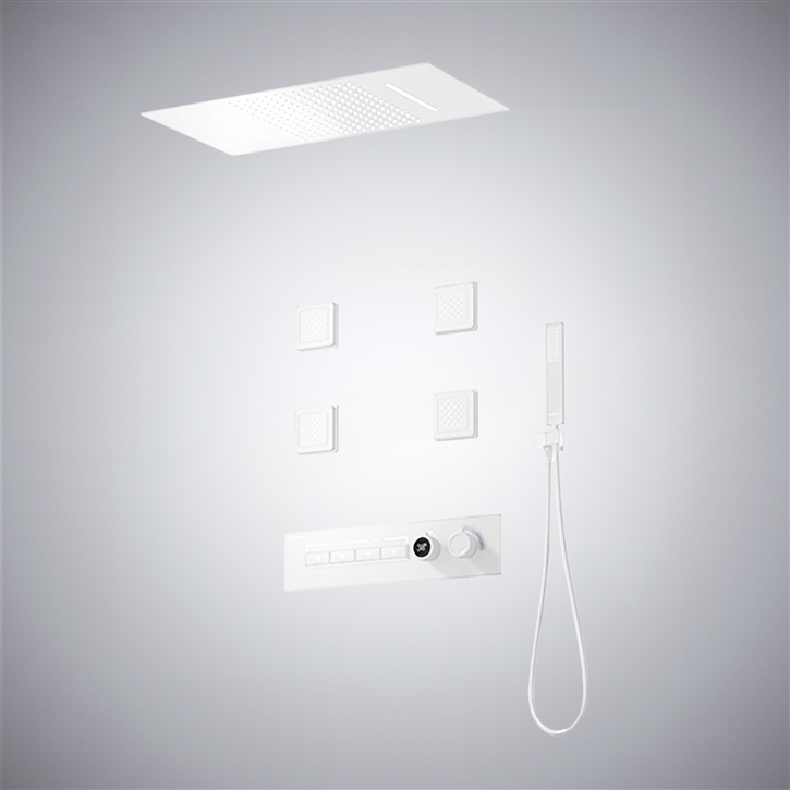 Fontana Capena Matte White Rainfall Modern Shower System
