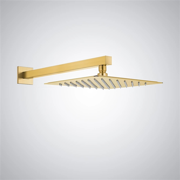 Fontana Palmi Brushed Gold 16" Rainfall Shower Head