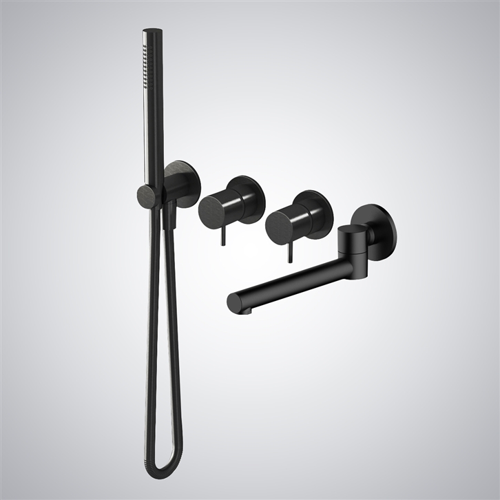 Fontana Vilaflor Matte Black Dual Handle Bathtub Faucet