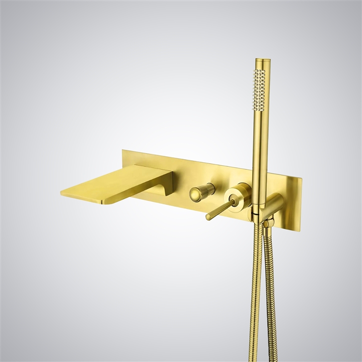 Fontana Colle Gold Luxury Waterfall Bathtub Faucet