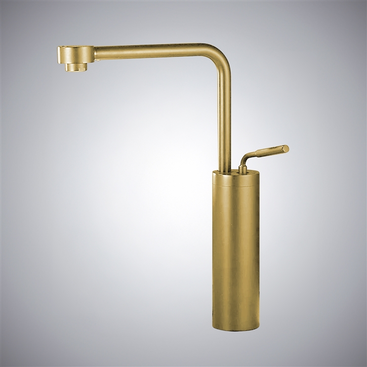 Fontana Denia Brushed Gold Single Hole Bathroom Sink Faucet