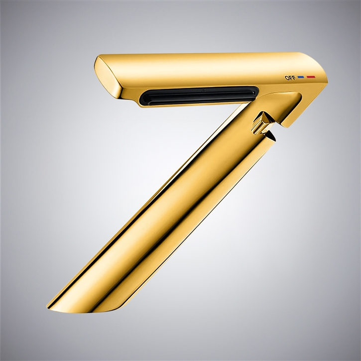 Fontana Ortisei Gold Modern Thermostatic Bathroom Sink Faucet
