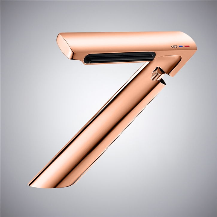 Fontana Ortisei Rose Gold Thermostatic Bathroom Sink Faucet