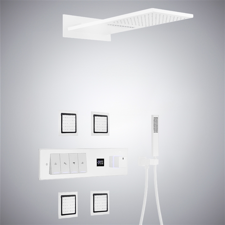 Fontana Scalea Matte White Contemporary Shower System