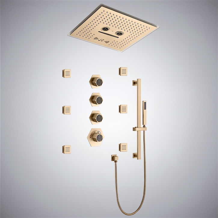 Fontana Erandio Champagne Multi Function Shower System