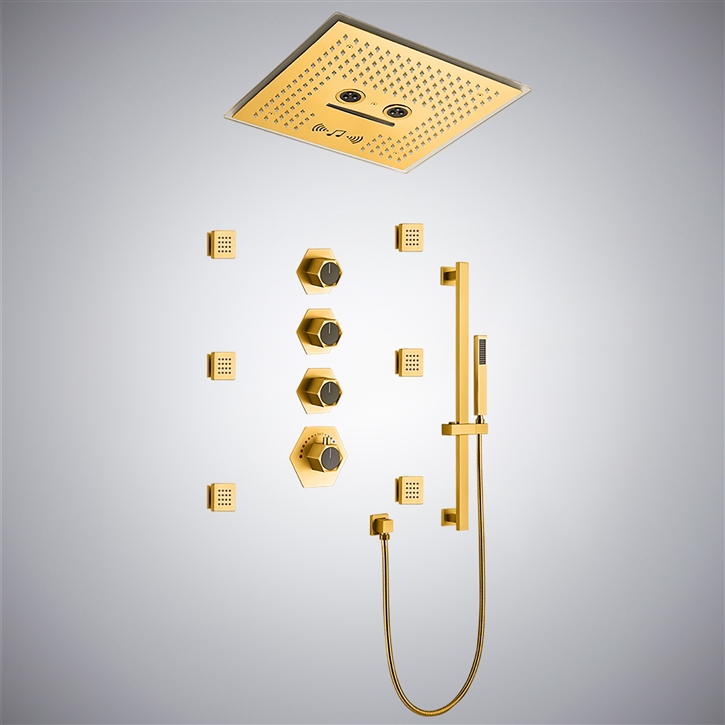 Fontana Erandio Gold Digital Thermostatic Shower System â€“ Ultimate ...