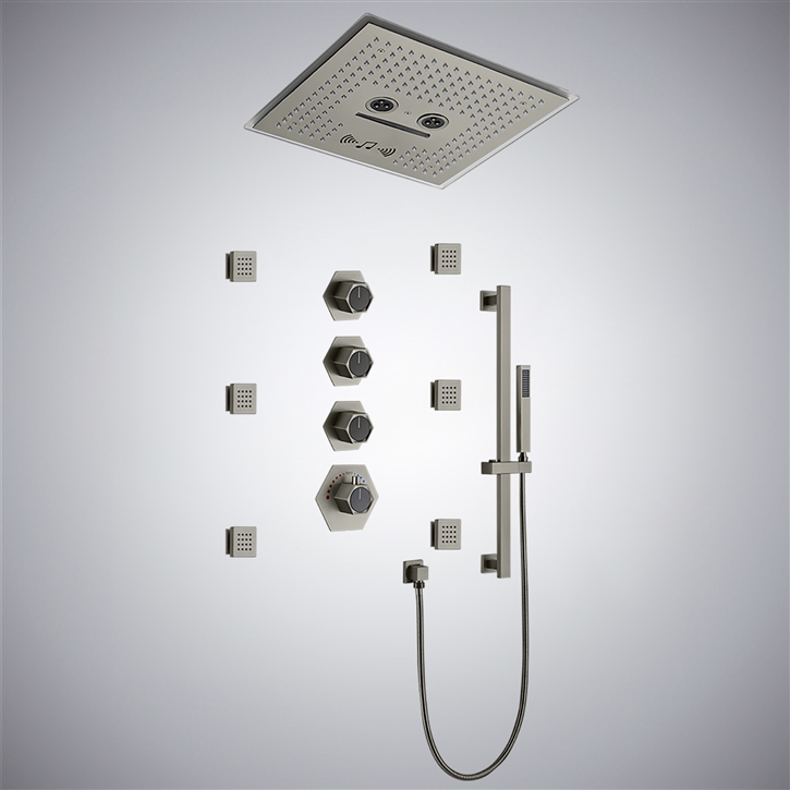 Fontana Erandio Gun Metal Gray Hot and Cold Shower System
