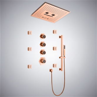 Fontana Erandio Rose Gold Thermostatic Shower System