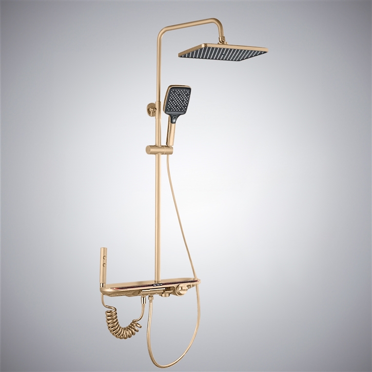 Fontana Trescore Champagne Multi-Function LED Shower System â€“ Luxury ...