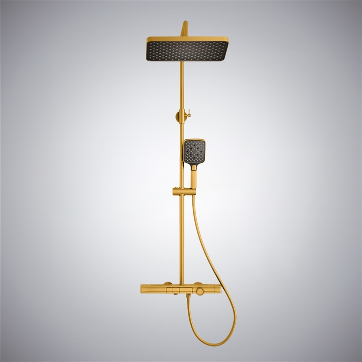 Fontana Trescore Gold LED Digital Thermostatic Shower System