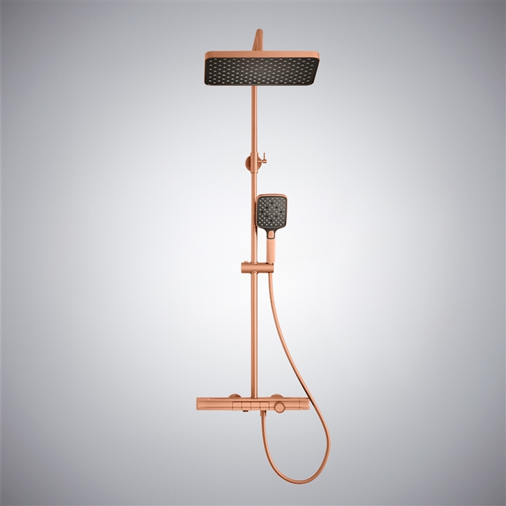 Fontana Canena Rose Gold LED Thermostatic Shower System â€“ Modern ...