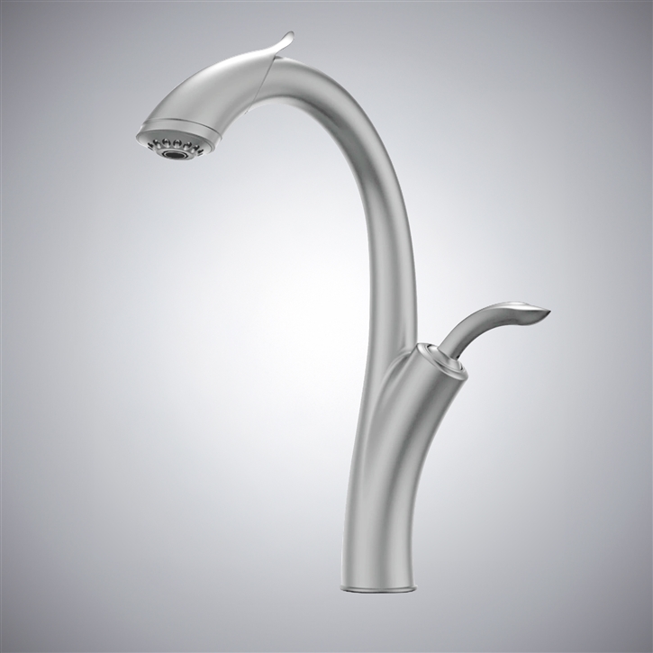 Fontana Linares Chrome Modern Pull Out Kitchen Sink Faucet