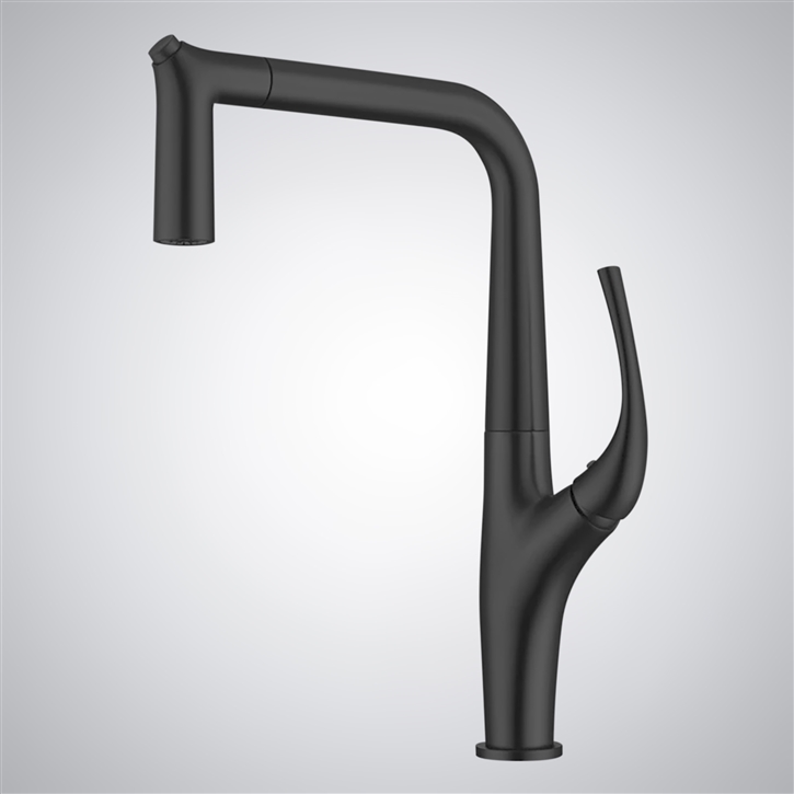 Fontana Anora Matte Black Deck Mounted Kitchen Sink Faucet