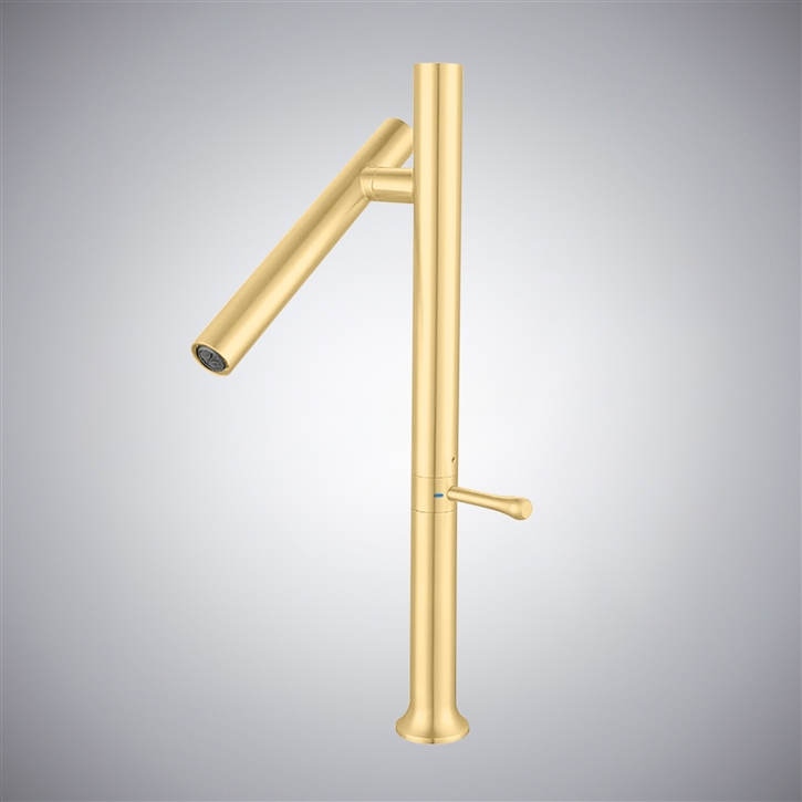 Fontana Liria Brushed Gold Single Hole Bathroom Sink Faucet