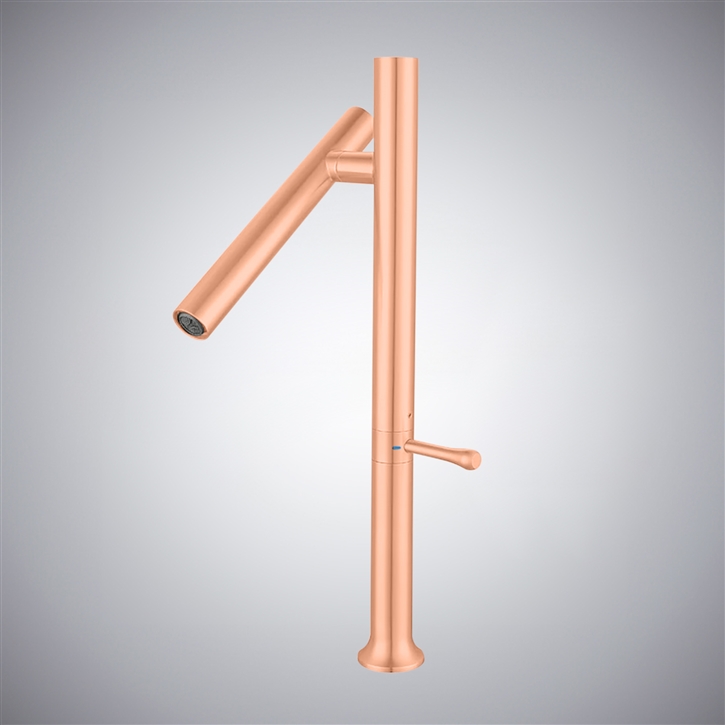 Fontana Liria Rose Gold Thermostatic Bathroom Sink Faucet