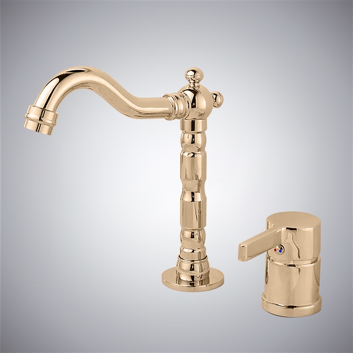 Fontana Carona Champagne Modern Thermostatic Bathroom Sink Faucet