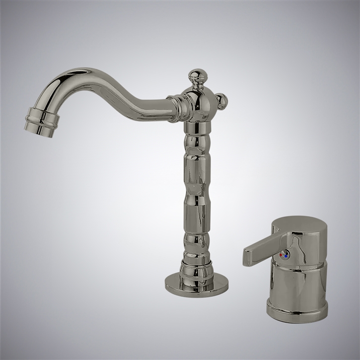 Fontana Carona Gun Metal Gray Hot and Cold Bathroom Sink Faucet