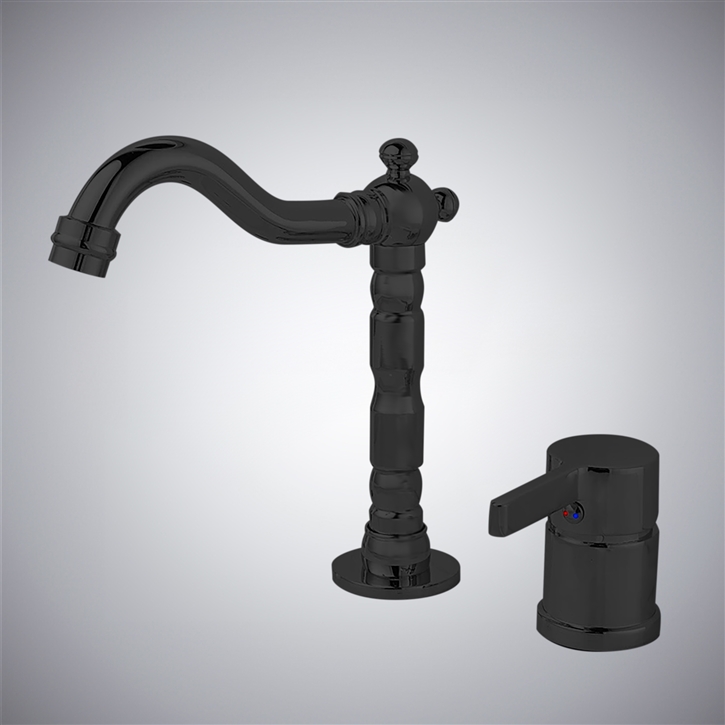 Fontana Carona Matte Black Deck Mounted Bathroom Sink Faucet